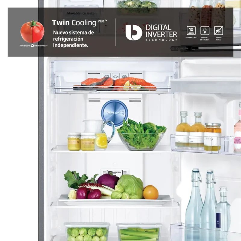 Heladera freezer superior No Frost inoxidable 362 Litros SILVER - Samsung® - Image 6