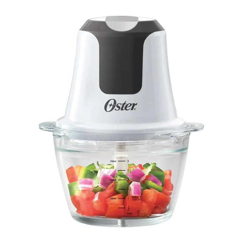 Mini Chopper Oster® - 3 tazas con tazón de vidrio