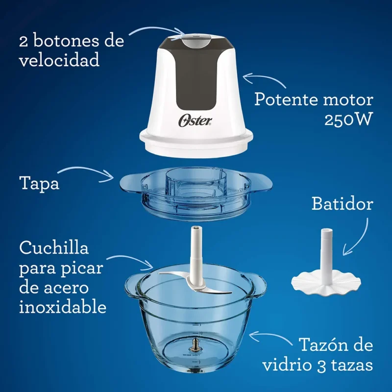 Mini Chopper Oster® - 3 tazas con tazón de vidrio - Image 5