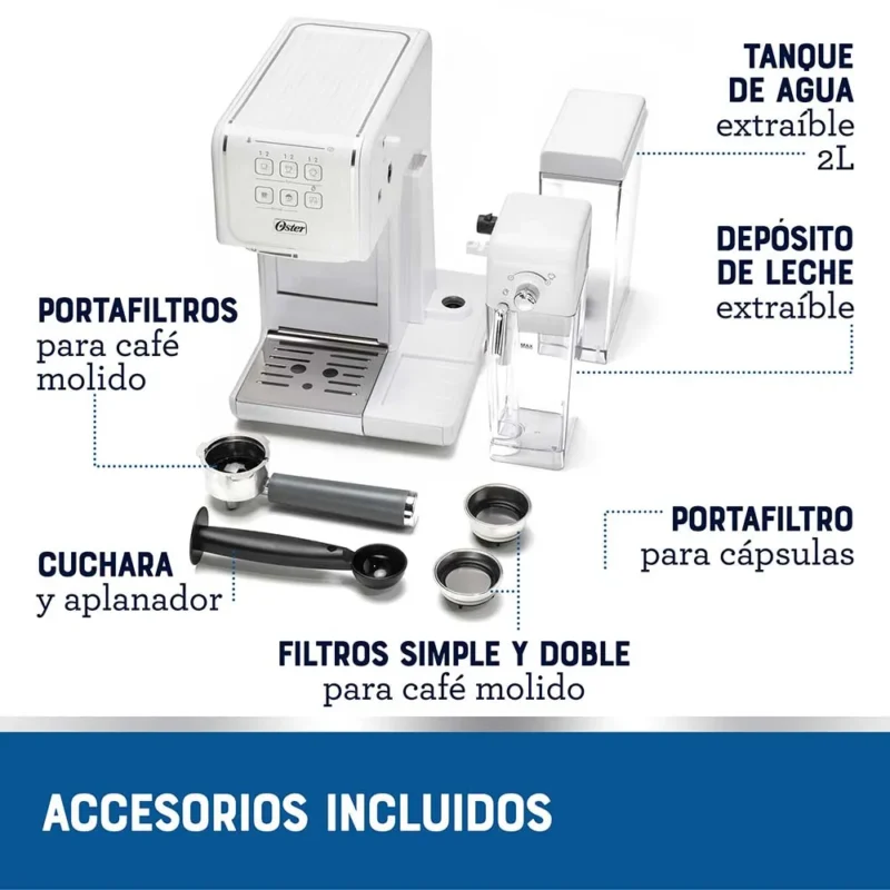 Cafetera PrimaLatte™ Touch - Oster® BLANCO/NEGRO - Image 6